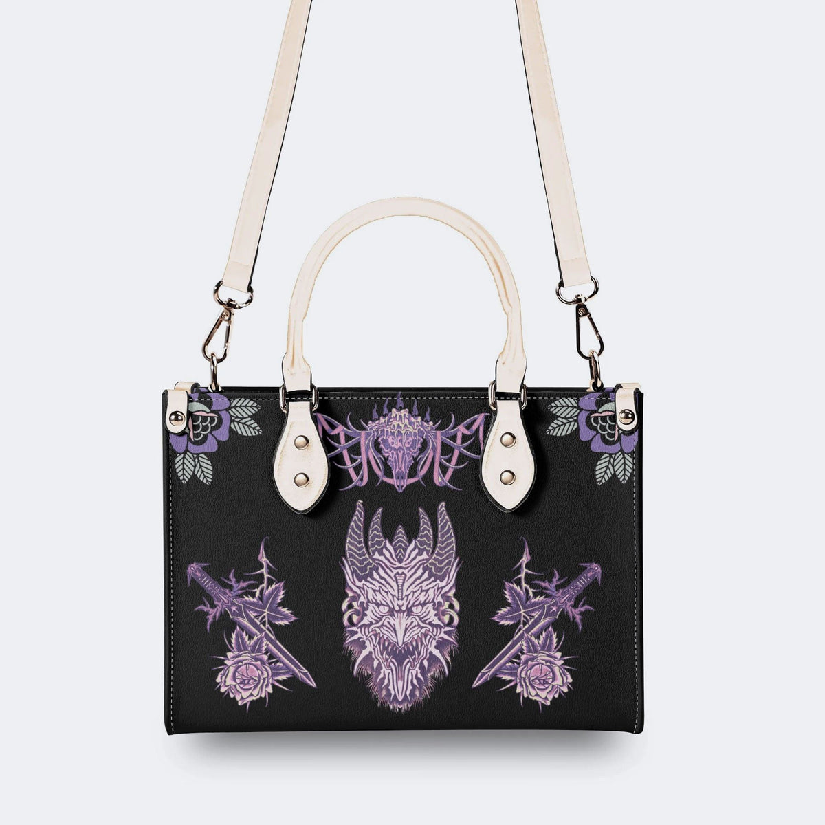 Unisex Devil Art Print - Leather Handbag