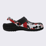 Trash Polka Skull Geometric Print Fleece-Lined Clogs