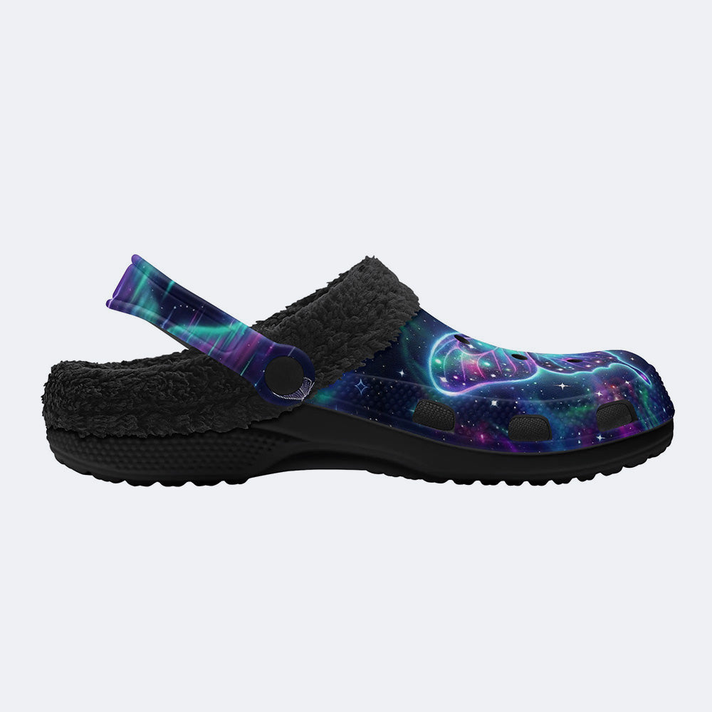 Cosmic Nebula Moth Fleece-Lined Clogs
