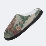Kaeru no Yume Print Fleece-Lined Slippers