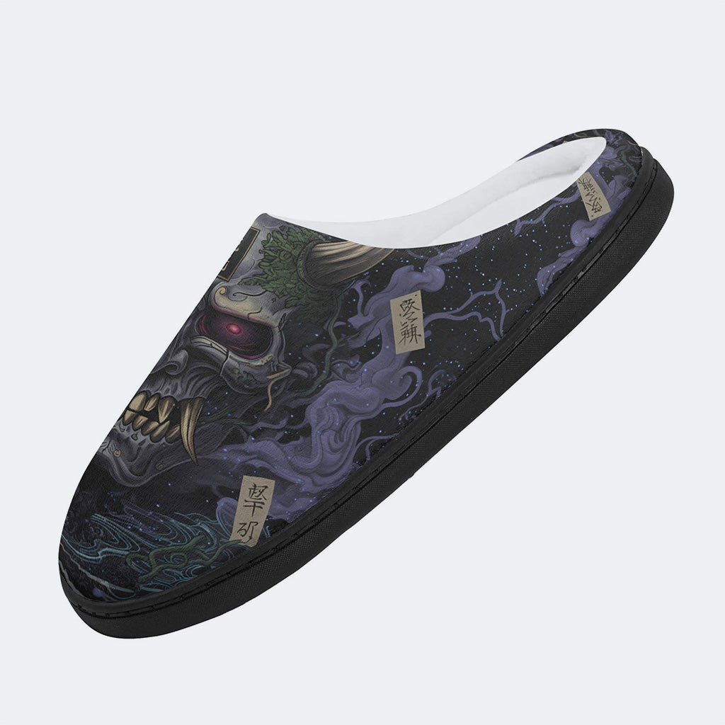 Shadow Realm Print Fleece-Lined Slippers