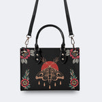 Vintage Death Moth Print - Leather Handbag
