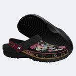 Romantic Psychedelic Butterfly Wreath Print Fleece-Lined Clogs
