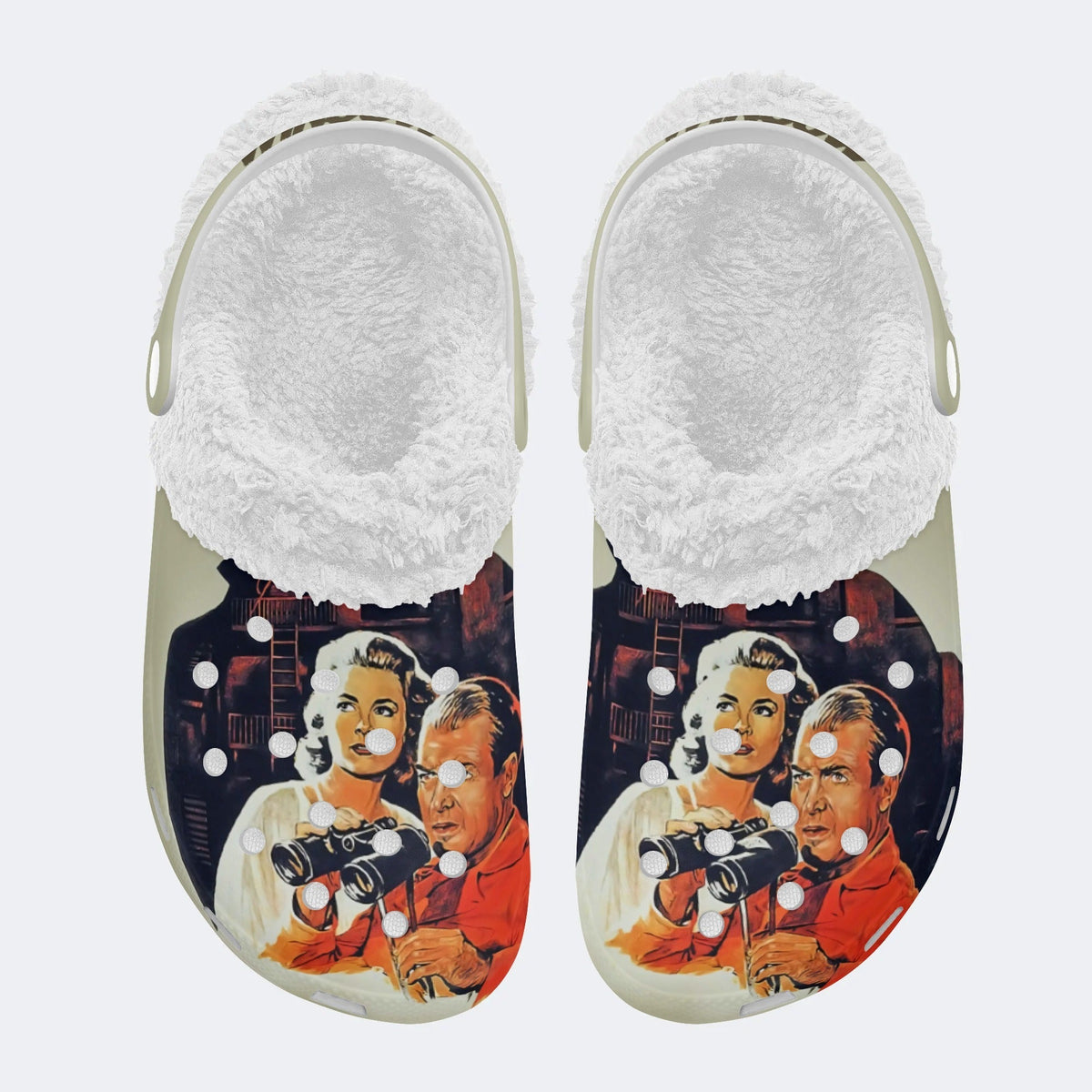 Horror Movie Vintage Graphic - Fur Lined Slippers