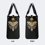 Sun And Moth Print - Leather Handbag