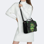 Shamrock Print - Leather Satchel Bag