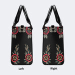 Death Moth Vintage Print - Leather Handbag