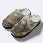 Fate of the Roses Print Fleece-Lined Slippers
