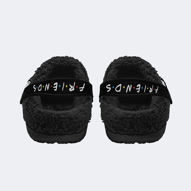 The Monsters Print - Fur Lined Slippers/Sandals