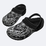 Gothic Hell Print Fleece-Lined Clogs