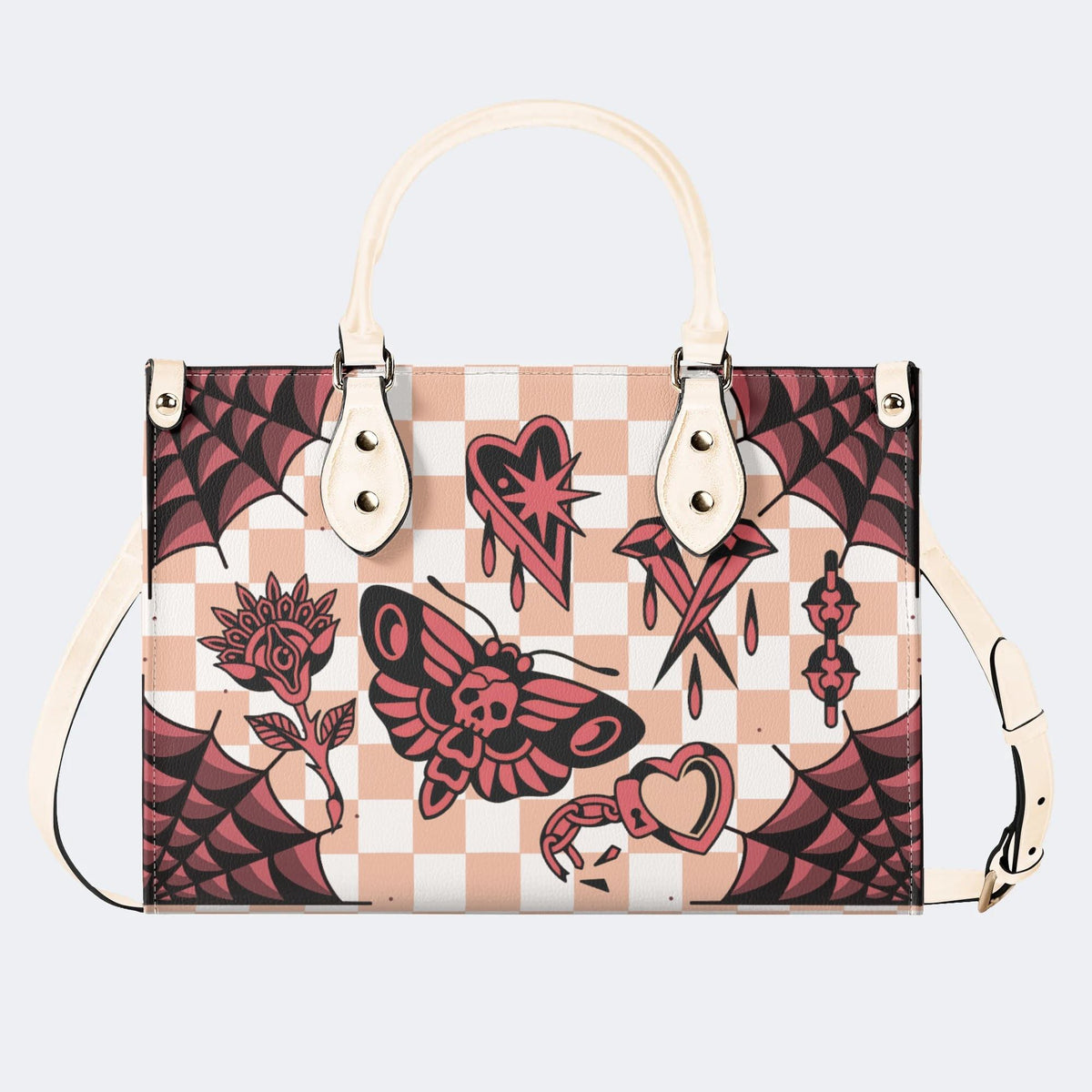Gothic Tattoo Print - Leather Handbag