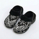 Gothic Hell Print Fleece-Lined Clogs