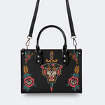 Unisex Tiger Print - Leather Handbag