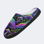 Psychedelic Mushroom Forest Print Fleece-Lined Slippers