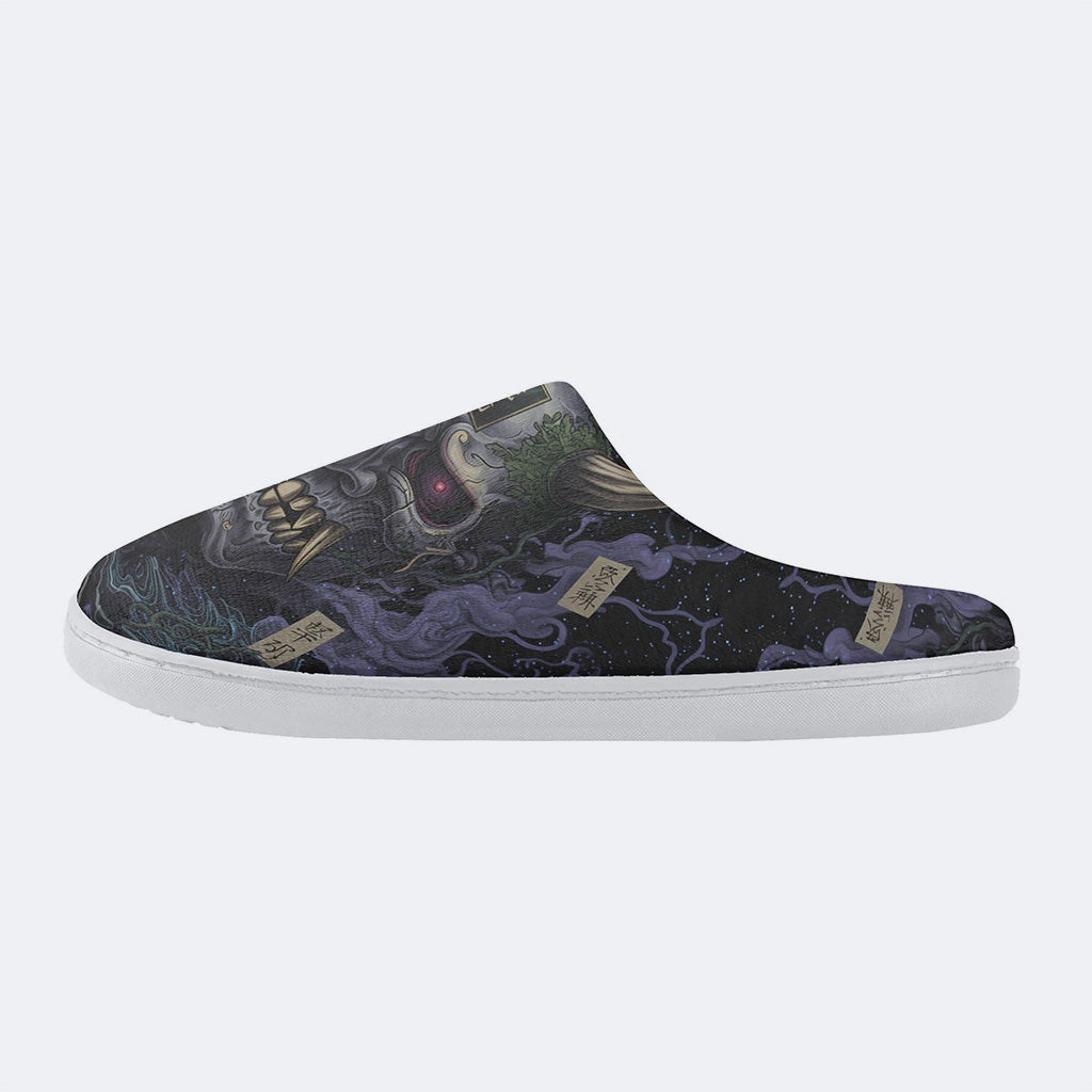 Shadow Realm Print Fleece-Lined Slippers
