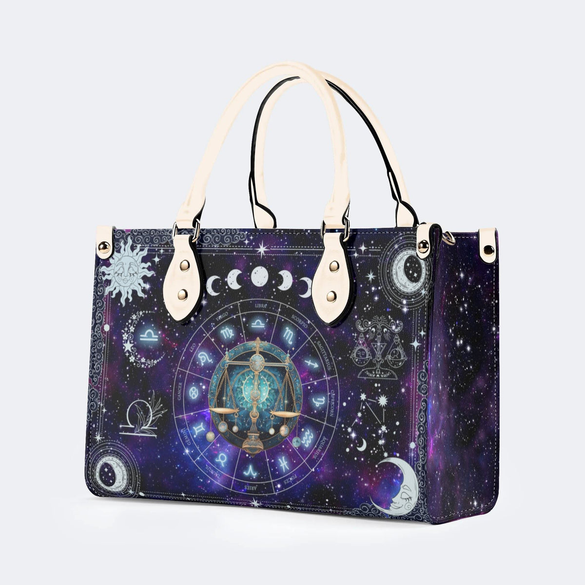 Libra Starry Sky - Leather Handbag