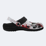 Death Moth Retro Print - Fur Lined Slippers/Sandals