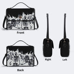 Horror Skull Print - Leather Satchel Bag