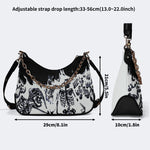 Horror Skull Print - Leather Crossbody Bag