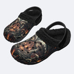 Mushroom Sacrifice Print Fleece-Lined Clogs