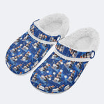 Fun Snowman Print - Fur Lined Slippers/Sandals