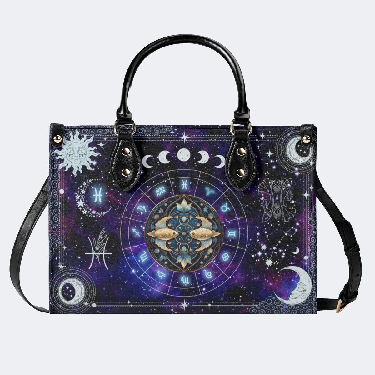 Pisces Starry Sky - Leather Handbag