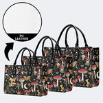 Starry Mushroom Print - Leather Handbag