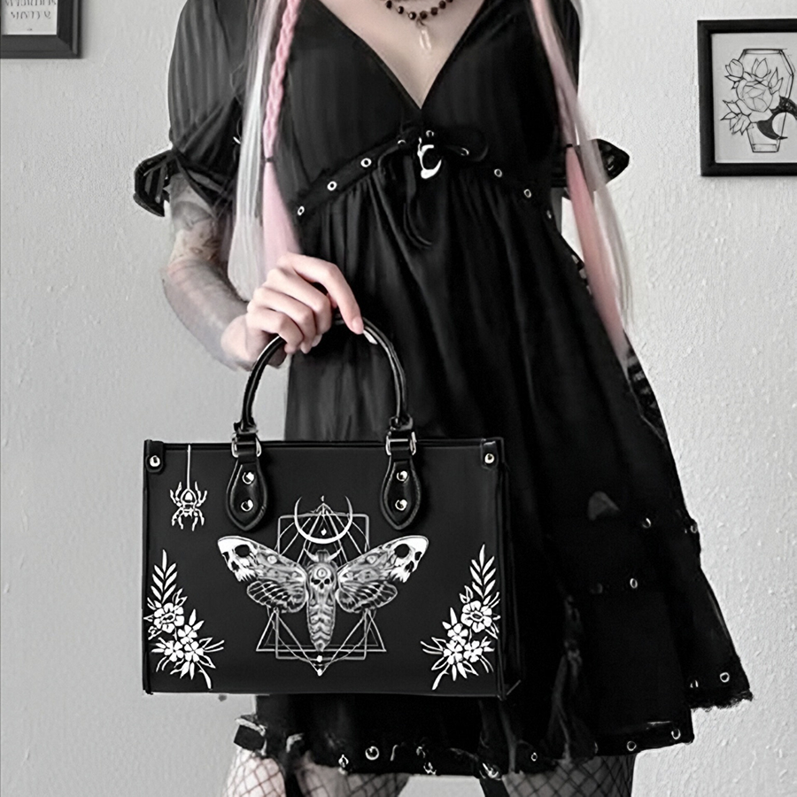 Surreal Death Moth - Leather Handbag