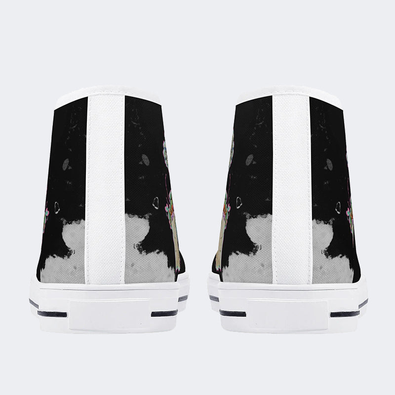 Unisex Skull&Letter Print- High Top Canvas