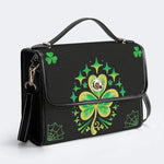 Shamrock Print - Leather Satchel Bag
