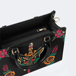 Sword And Moth Print - Leather Handbag