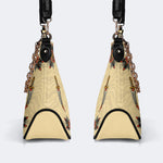 Traditional Tiger and Dragon Print - Leather Crossbody Bag