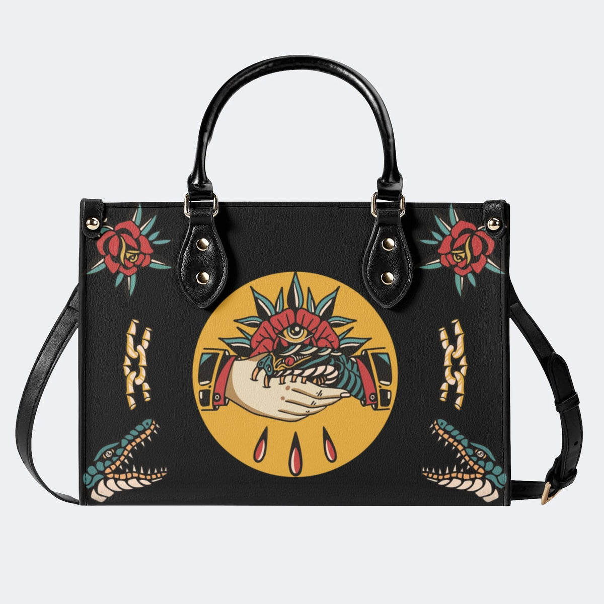 Trust No One Snake - Leather Handbag