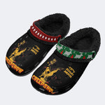 Horror Movie Vintage Graphic Print - Fur Lined Slippers/Sandals