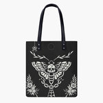 Death Moth Vintage Print - Leather Handbag