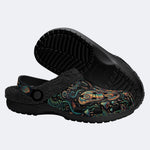 Psychedelic Mushroom Forest Moth Retro Print Fleece-Lined Clogs