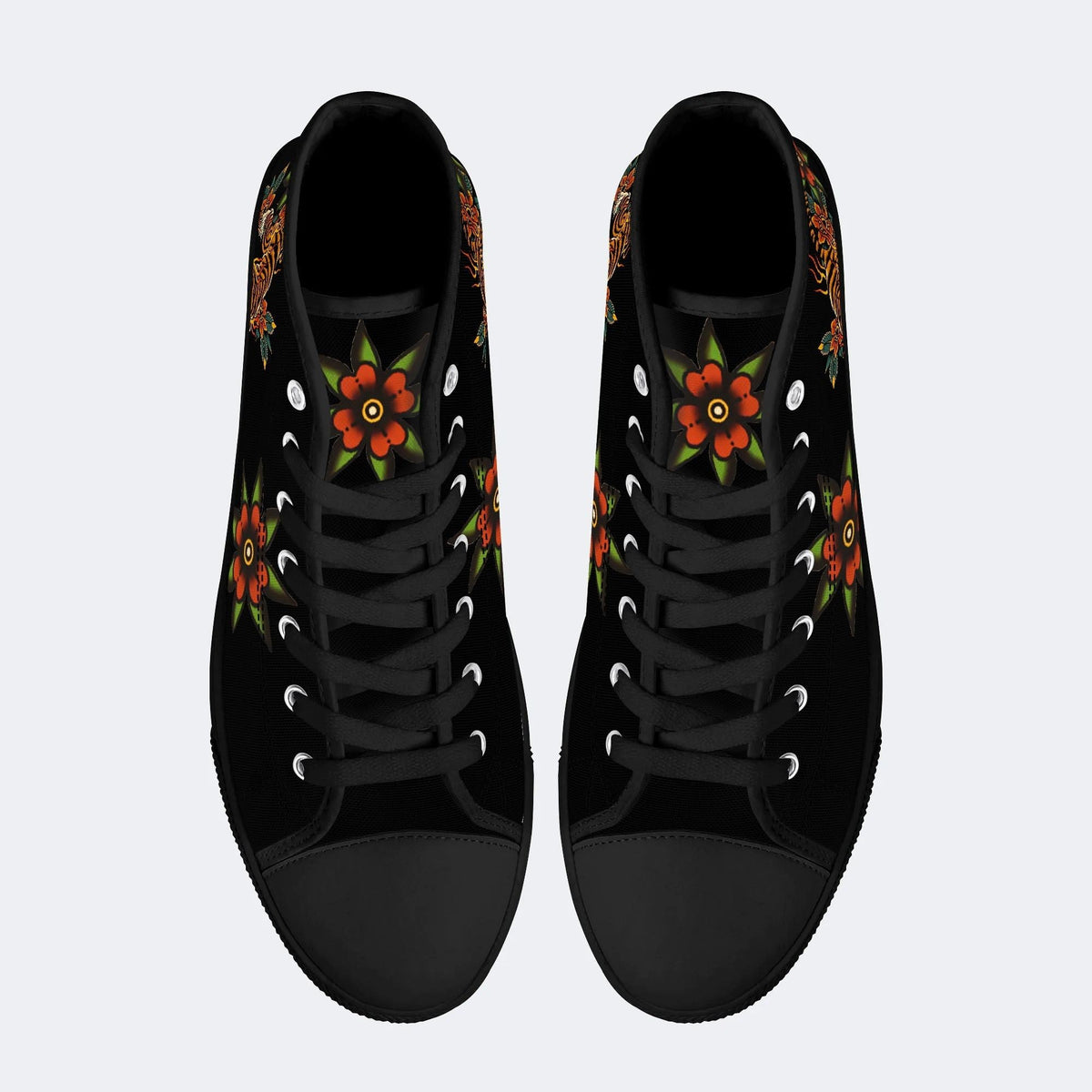 Tiger And Auspicious Clouds Print - High Top Canvas