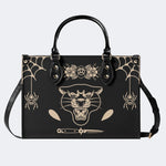 Unisex Tiger Print - Leather Handbag