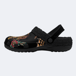 Old School Tiger & Snake Print - Fur Lined Slippers/Sandals