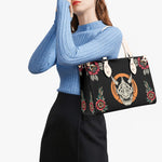 Horror Demon Print - Leather Handbag