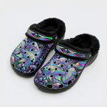 Psychedelic Mushroom Fish Print Fleece-Lined Clogs