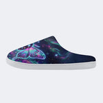 Cosmic Nebula Moth Print Fleece-Lined Slippers