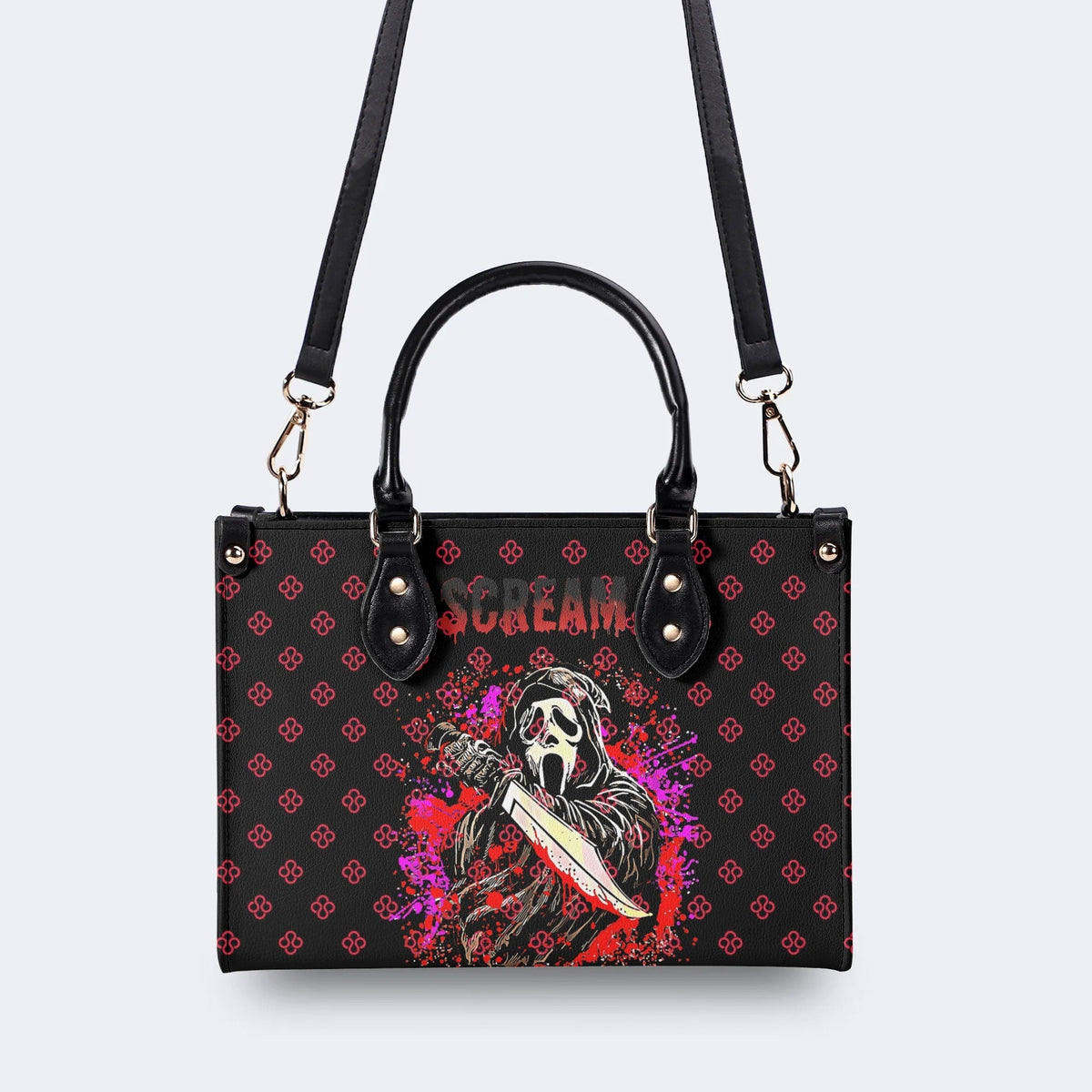 Horror Ghostface Print - Leather Handbag