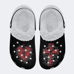 Heart Print - Fur Lined Slippers/Sandals