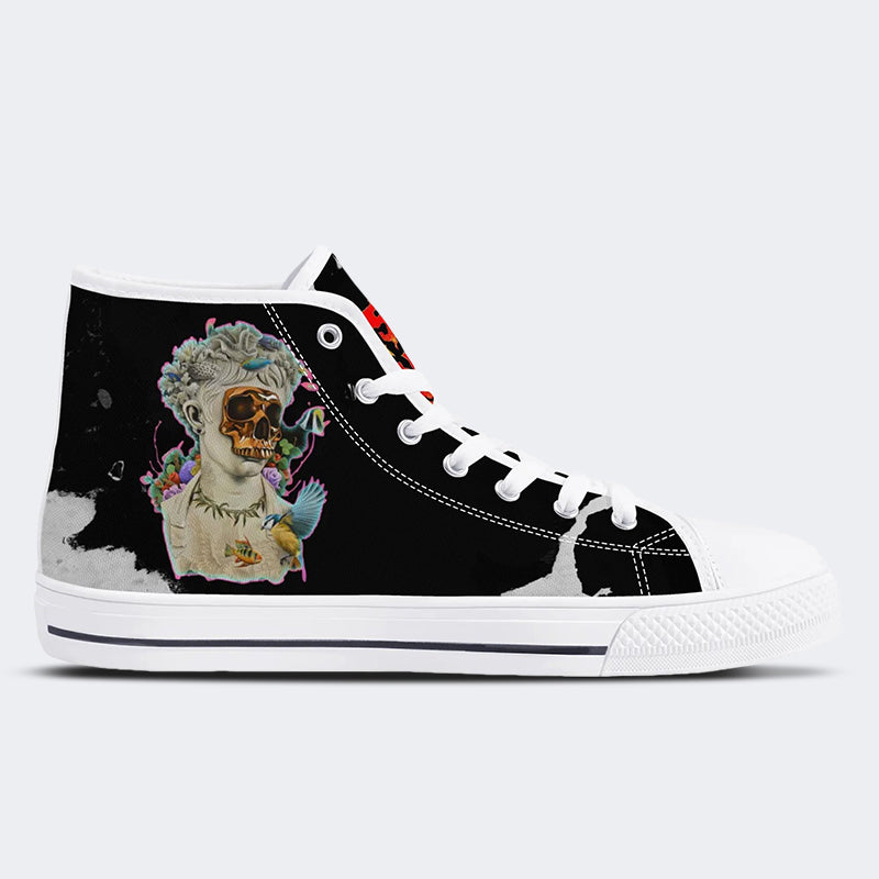 Unisex Skull&Letter Print- High Top Canvas