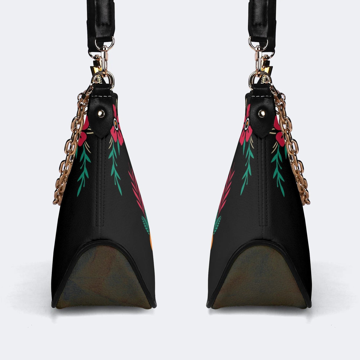 Sword And Moth Print - Leather Crossbody Bag