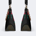 Sword And Moth Print - Leather Crossbody Bag