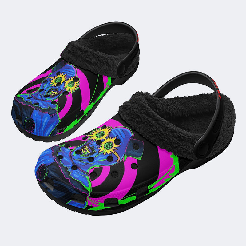 Unisex Horror Terrifier Print - Fur Lined Slippers/Sandals