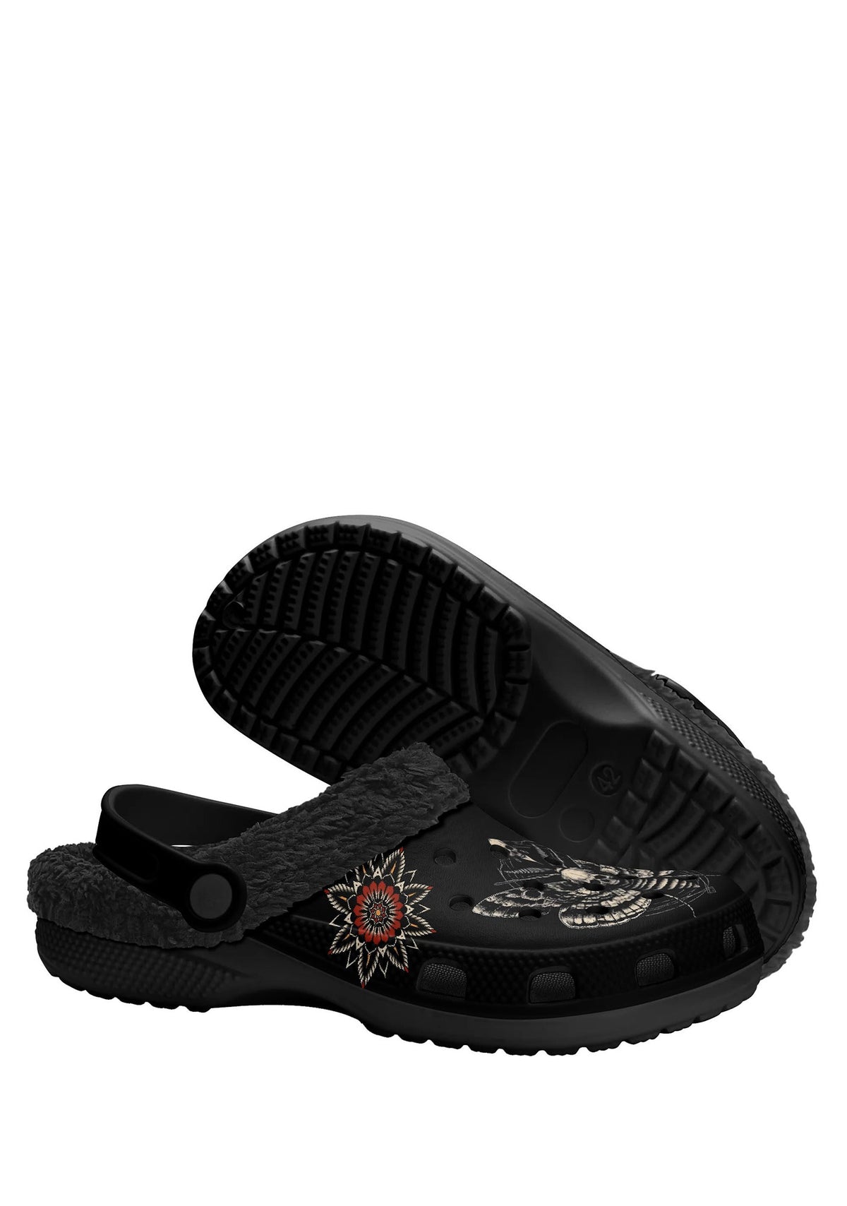 Skull Moth Ritual Fuzzy Slippers