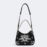 Gothic Eagle And Snake - Leather Crossbody Bag